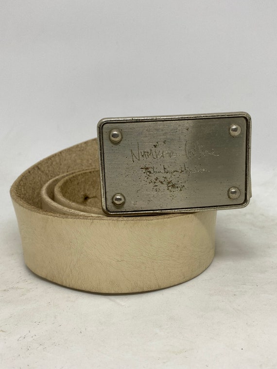 NUMBER NINE Vintage Leather Belt Square Buckle - Etsy