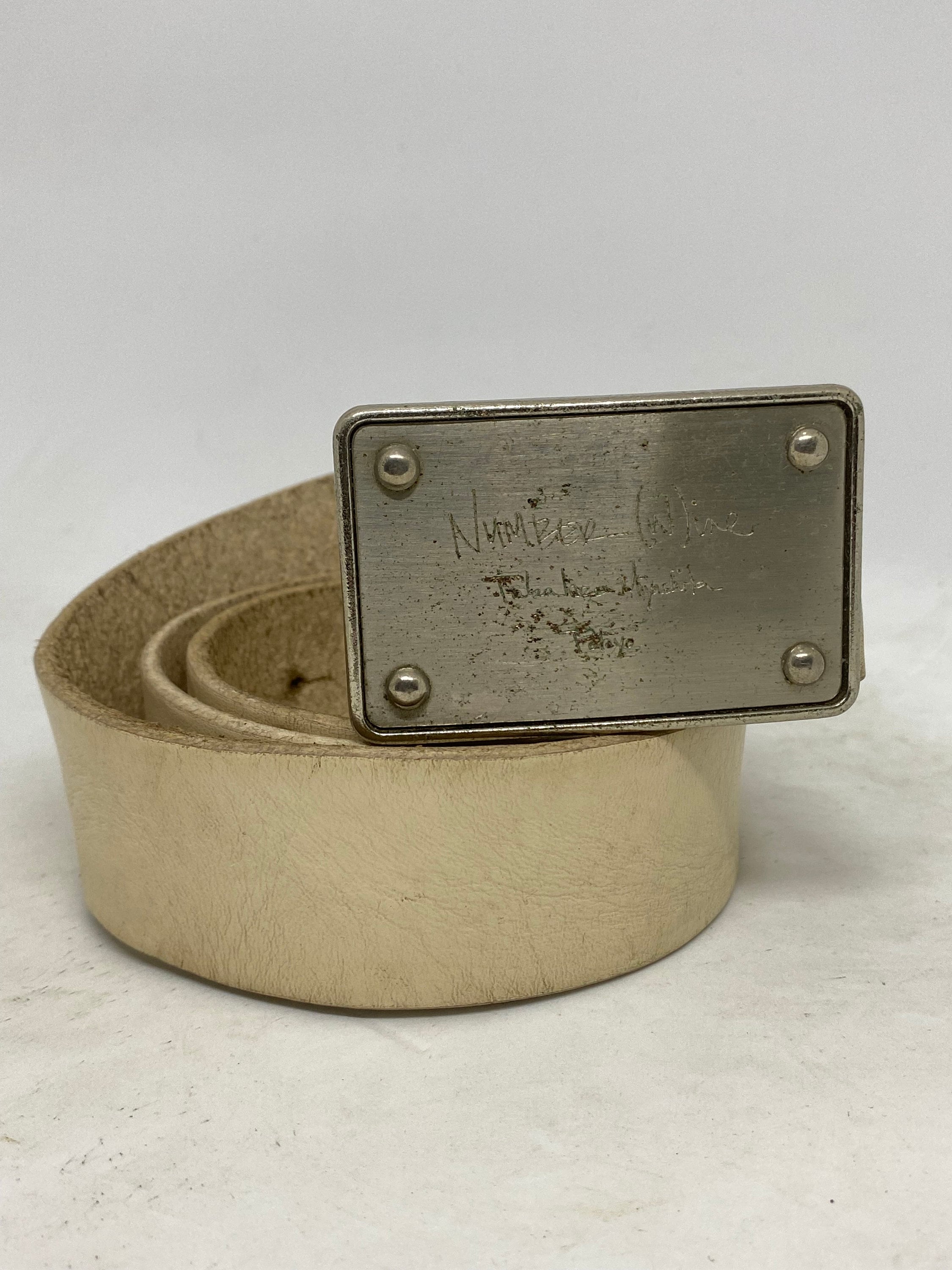 NUMBER NINE Vintage Leather Belt Square Buckle - Etsy