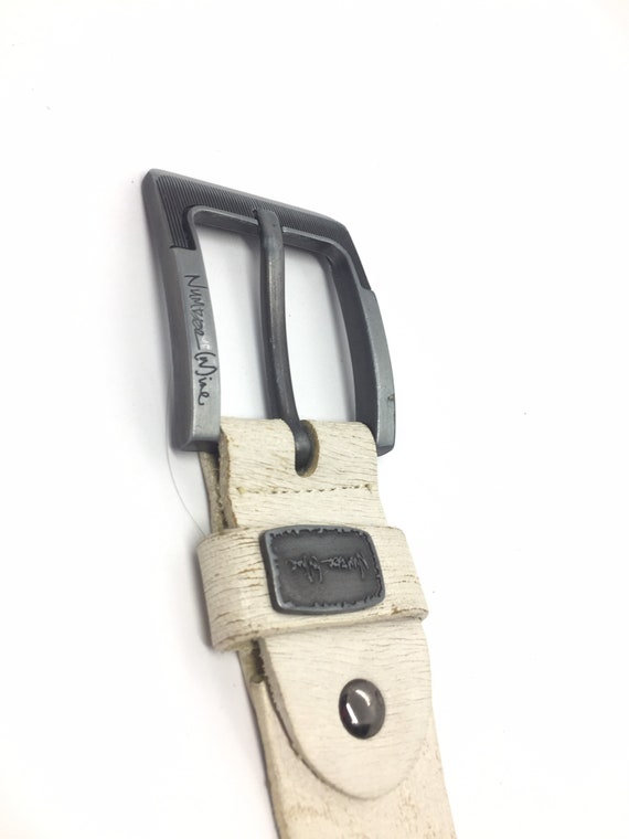 NUMBER NINE vintage white leather belt