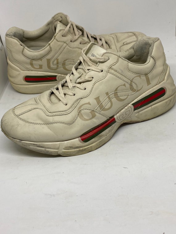 Shop Gucci Rhyton Mixed Media Sneakers