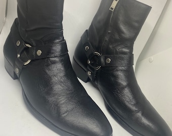 saint lauren Wyatt harness ankle boots size 43