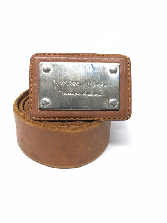 NUMBER NINE Vintage Leather Belt Box Logo - Etsy