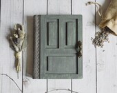 Door Journal, Gray Notebook, Unlined Journal, Guest Book, Wooden Notebook, Travel Book, Hardcover Journal, Sketchbook, Junk Journal Handmade