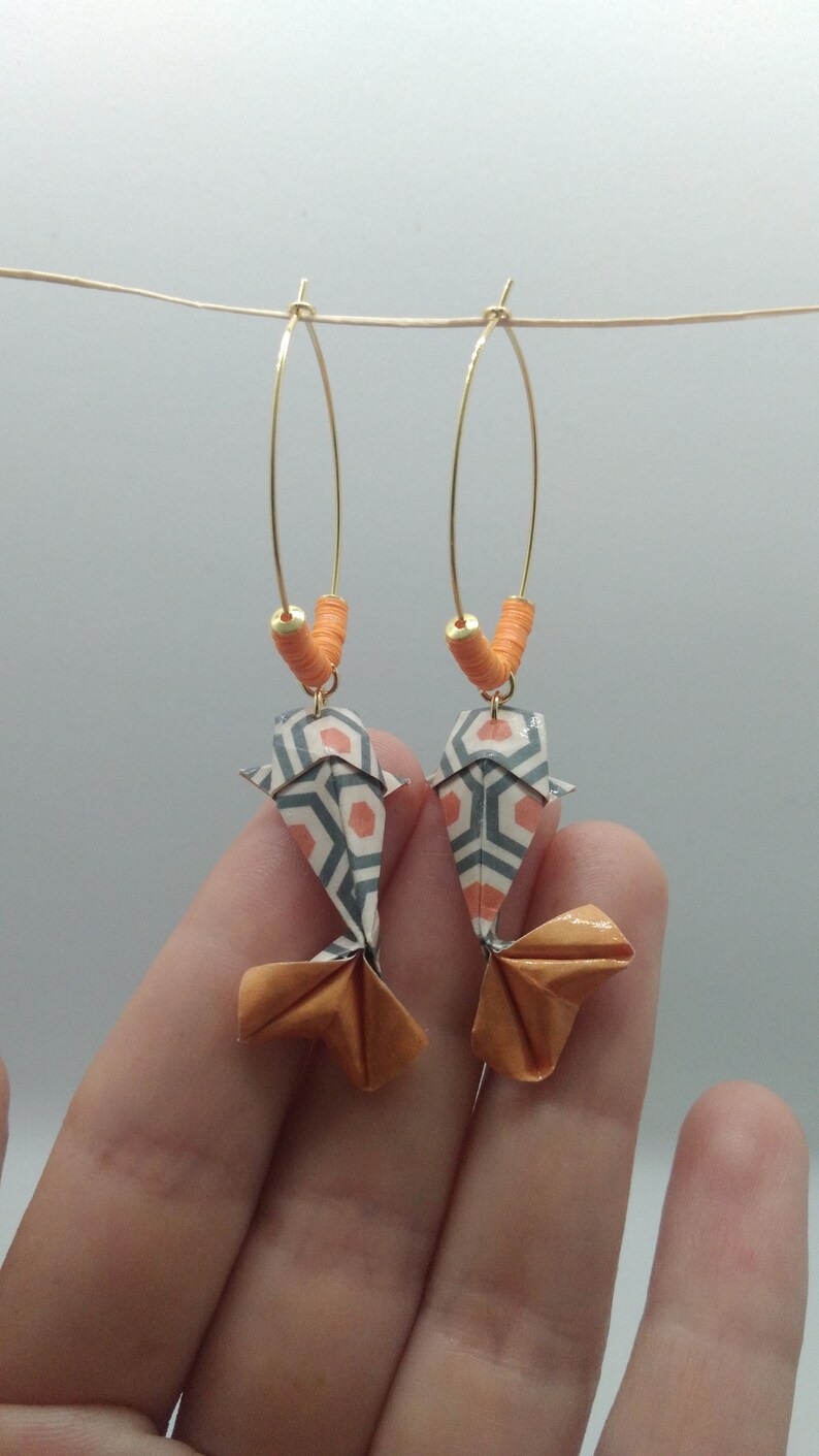 Origami koi carp earrings