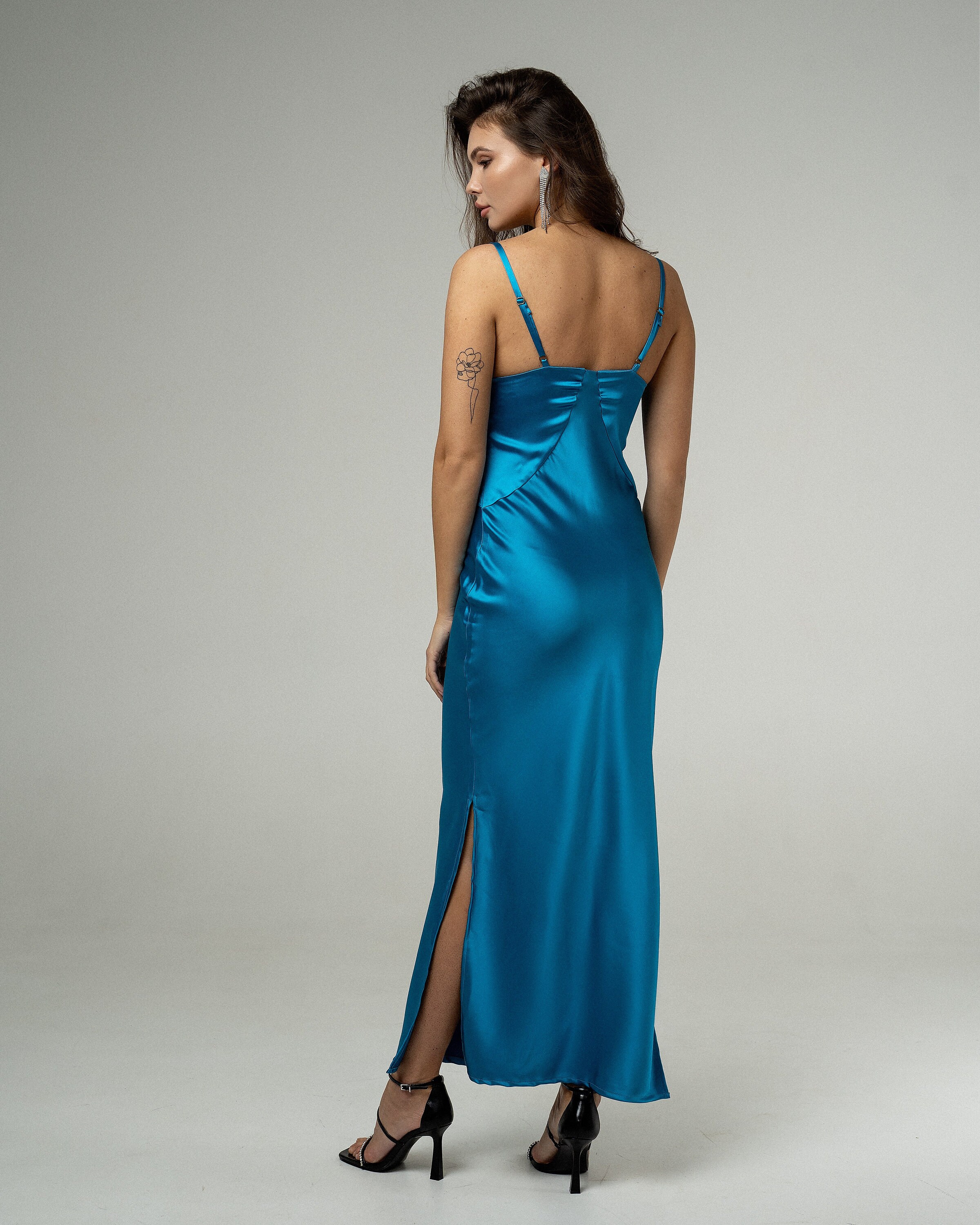 blue satin slip