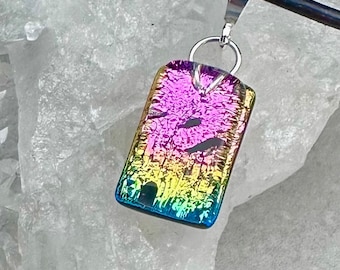 Dichroic Glass Pendant,  Fused Glass, Dichroic Jewelry, Fused Glass Jewelry, Mosaic, OOAK, Gift for her