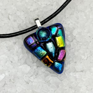 Dichroic Glass Pendant, Fused Glass, Dichroic Jewelry, Fused Glass, Mosaic Pendant, OOAK, Gift for her
