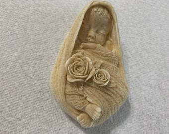 Baby Swaddled In Blanket Art Quality Soap Gentle To Skin Gift Wrapped