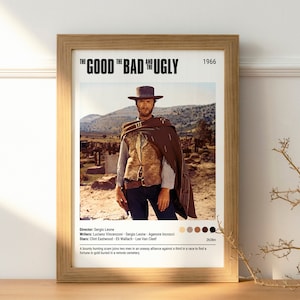 The Good, the Bad and the Ugly (1966) Movie Poster - Wall Art Decor Picture - Film Print Gift - A5-A4-A3-A2-A1 Unframed Canvas for Frame