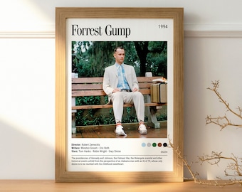 Forrest Gump (1994) Movie Poster - Wall Art Decor Picture - Film Print Gift - A5-A4-A3-A2-A1 Unframed Canvas Print for Frame or Hanger