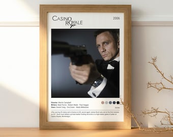 Casino Royale (2006) Movie Poster - Wall Art Decor Picture - Film Print Gift - A5-A4-A3-A2-A1 Unframed Canvas Print for Frame or Hanger