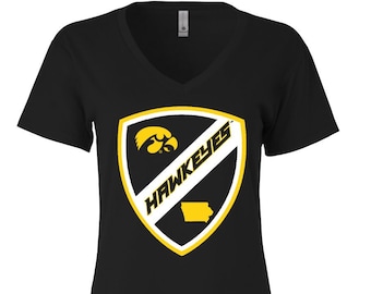 Iowa Hawkeyes Crest - Womens Vneck