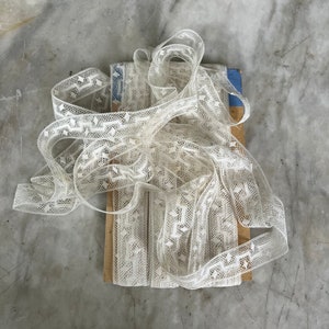 Antique Valenciennes white cotton lace trim