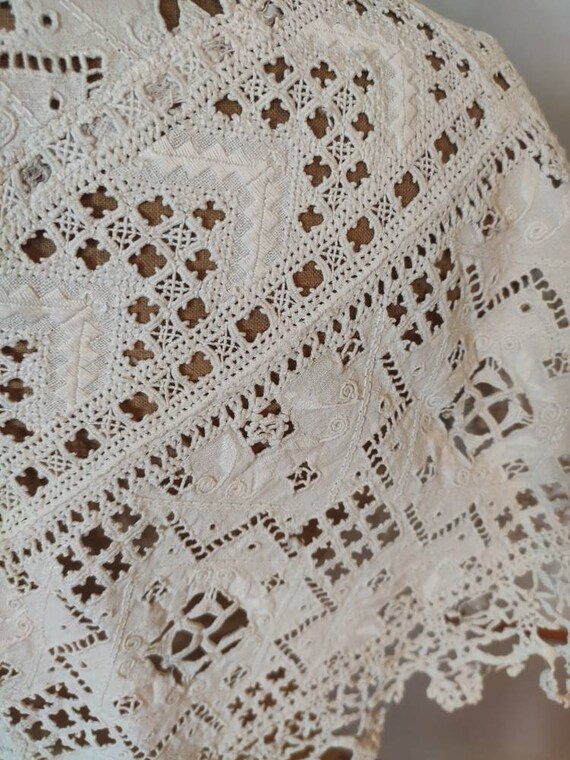 Victorian needle and bobbin lace shawl collar. - image 6