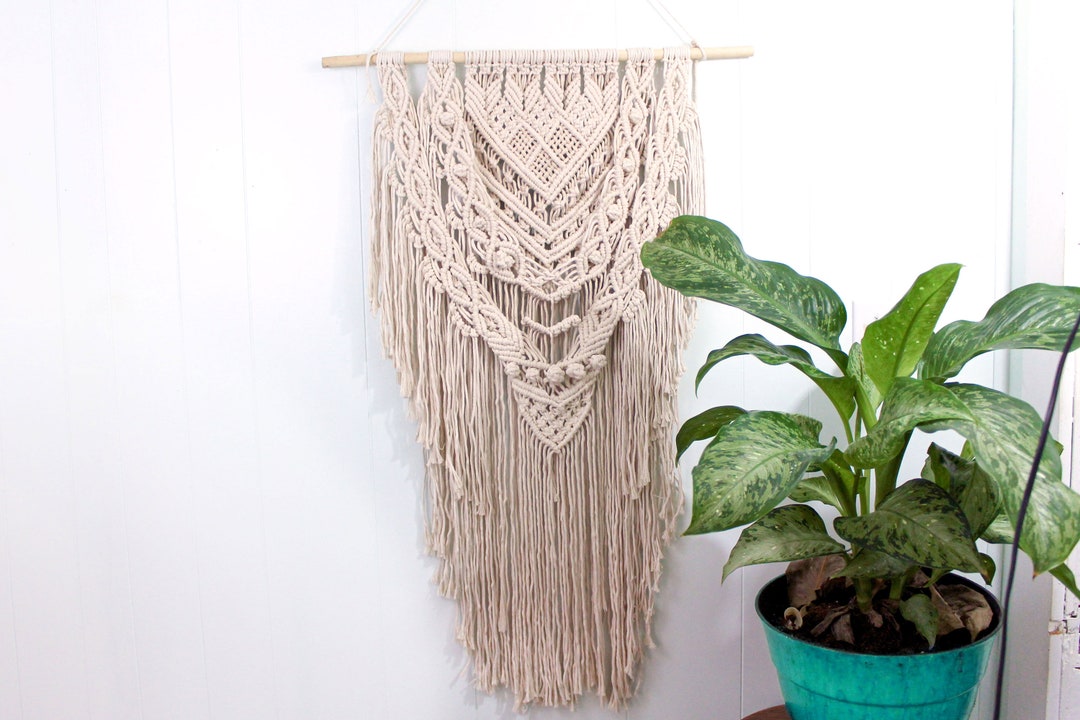 XL Macrame Wall Hanging Long Fringe Boho Wall Decor Etsy