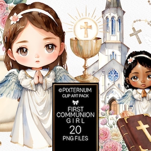Religiöse Clipart, Erstkommunion Mädchen ClipArt, Taufe, Konfirmation von Pixternum, Taufe, Engel, Bibel, Kreuz, Rosenkranz
