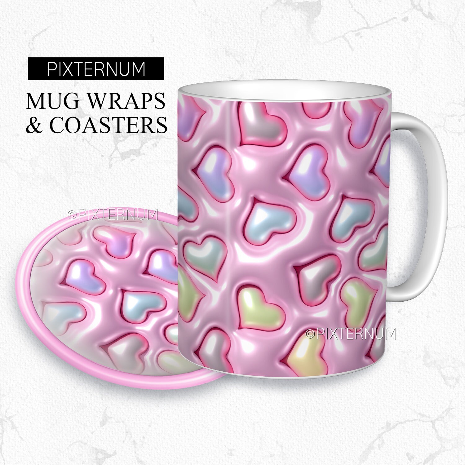 Rainbow Cane Corso Mug Wrap  Sublimation Coffee CupDesigns
