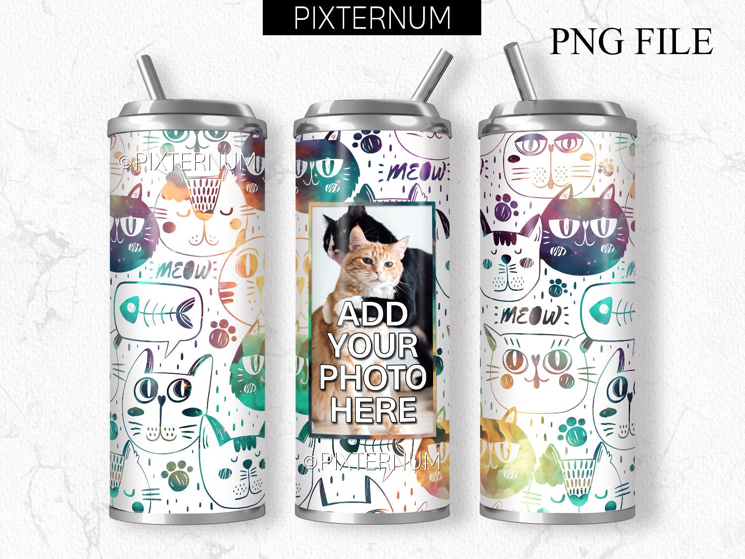 This Is The Best Cat Dad Photo - Personalized Custom Tumbler main image 0