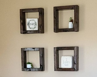 Rustic Shadow Boxes, set of 4