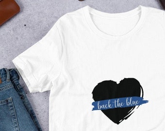 Back The Blue Police Wife Graphic Tshirt
