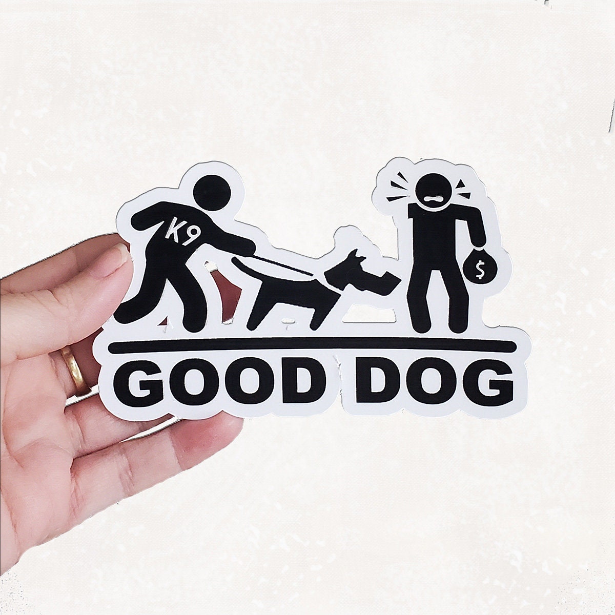 Okay Dog Sticker Good Dog Stick Figure Vinyl Sticker, K9 Police Dog Decal - Etsy