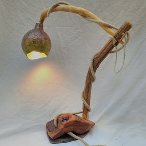 ETAINE, Table lamp, wooden mood lamp, artisanal creation, unique piece image 3