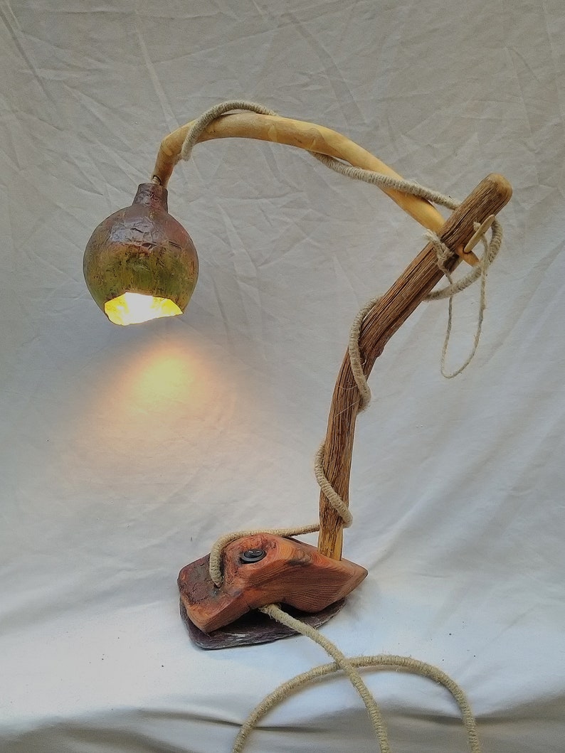 ETAINE, Table lamp, wooden mood lamp, artisanal creation, unique piece image 3