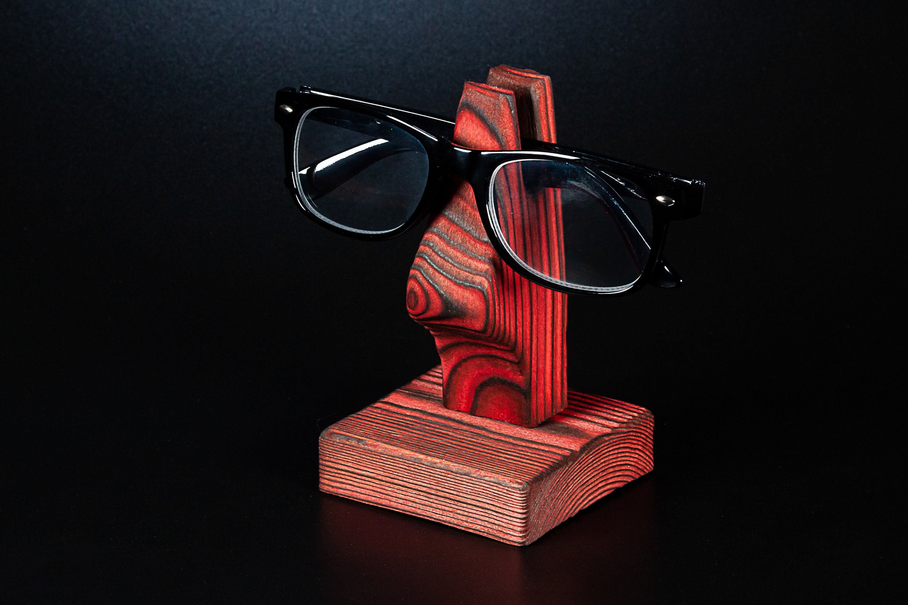Unique Red Reclaimed Wood Eyeglass Holder Spectacle Stand Etsy