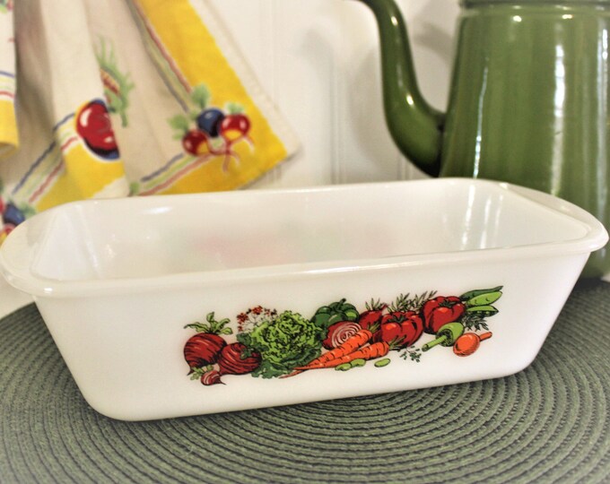 Glasbake Loaf Pan, 1 1/2 Quart, Vintage 1960's Ovenware, Vegetable