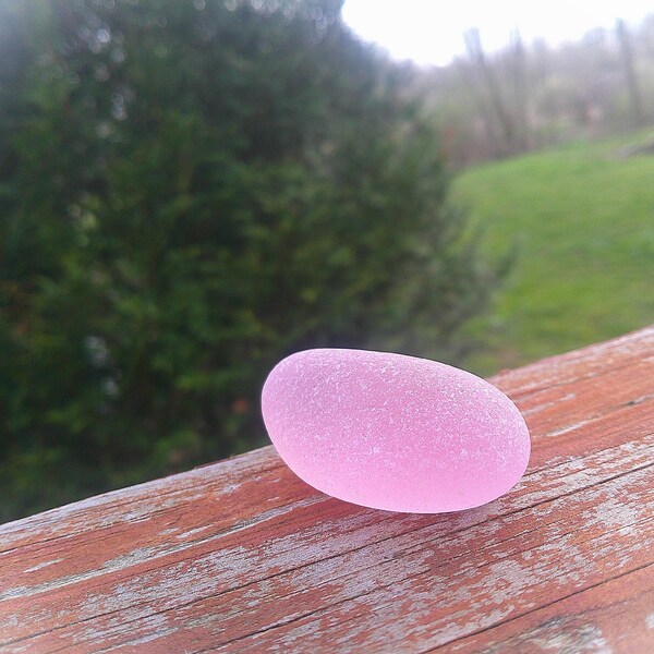 TUMBLED PINK SEAGLASS Chunk, 1 1/2" Long Pink Beach Glass, Large Pink Sea Glass, Collectible Pink Sea Glass, Frosty Nicely Shaped Sea Glass