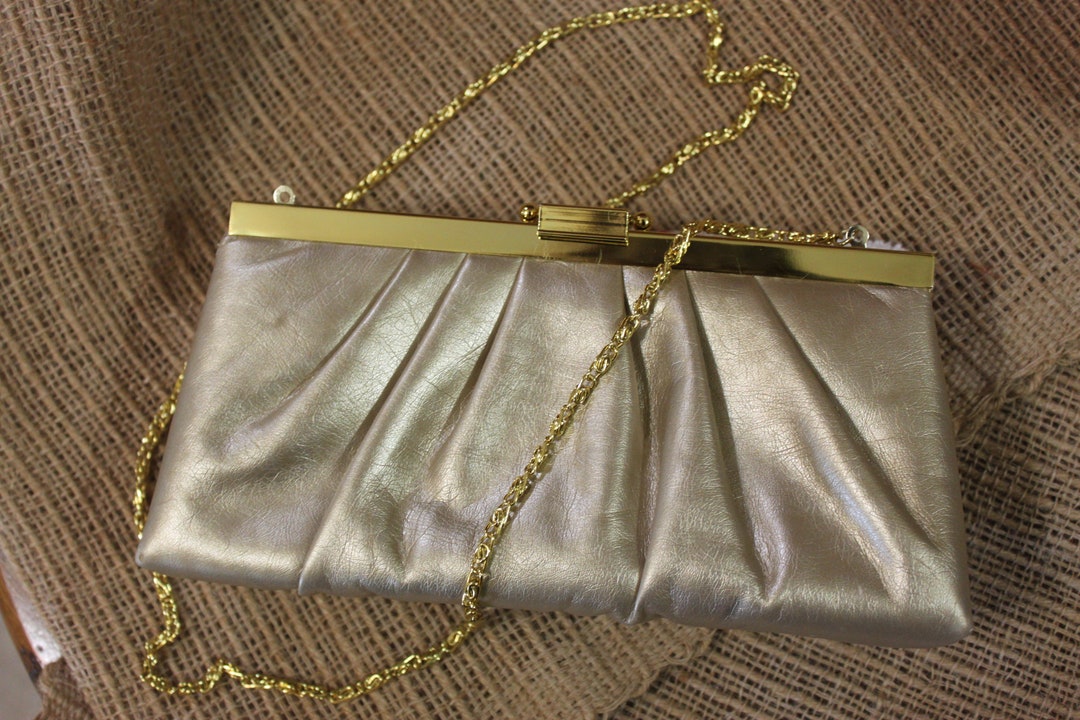 Gunne Sax Evening Bag Gold Evening Clutch Purse With Chain - Etsy