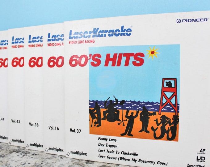 LASER KARAOKE VIDEO Discs, 60's Hits, Bundle of 5 Discs, Pioneer, Video Sing Along Laser Discs