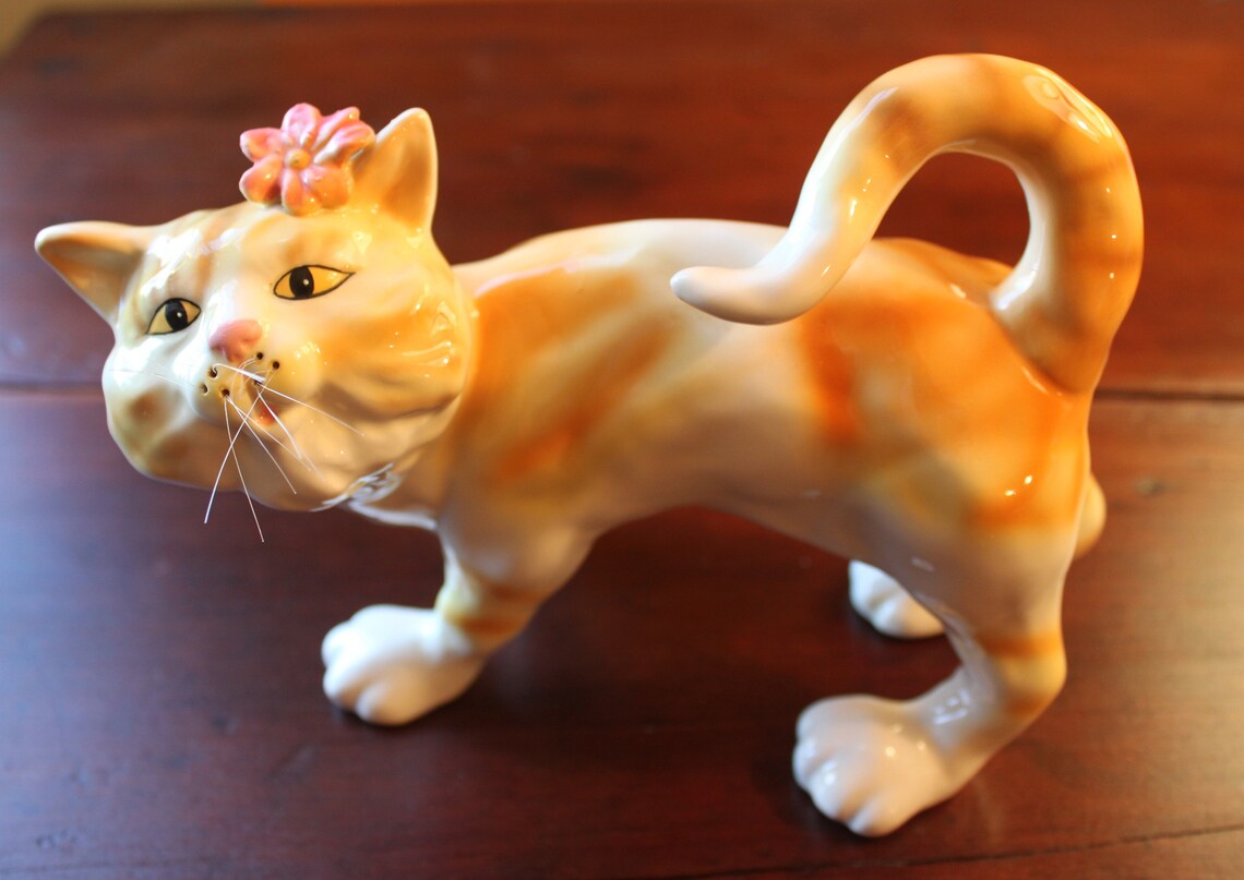 Cat Figurine Girl Cat Figurine Etsy