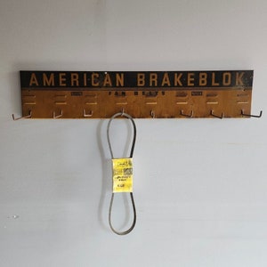 Vintage American Brake Block Fan Belt Rack Holder