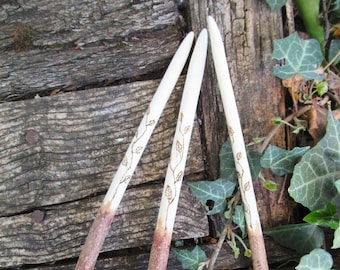 Varita de avellana tallada a mano para bruja druida pagana wicca