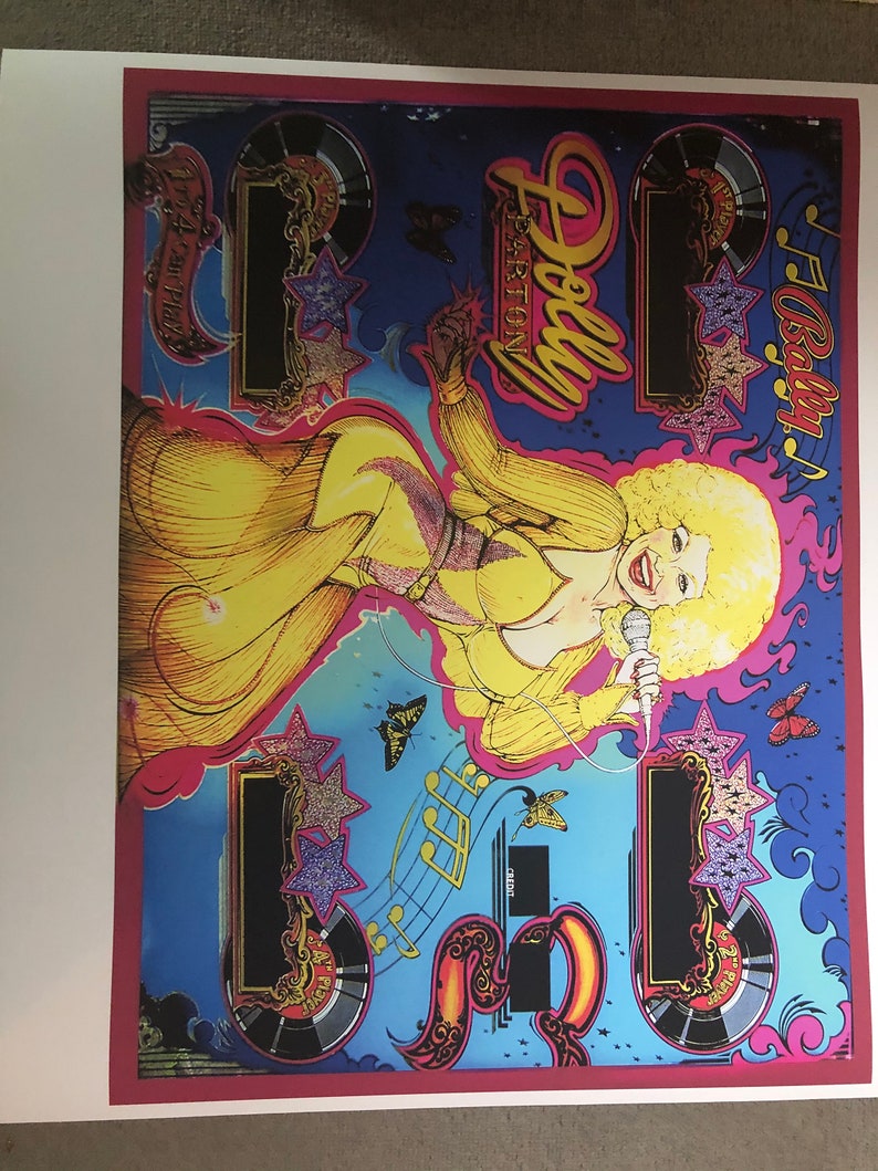 DOLLY PARTON Bally 1978 pinball Translite/Backglass Machine Etsy
