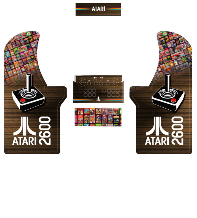 Arcade1up Retro ATARI 2600 arcade cabinet designPrinted Arcade cabinet graphicsvinyl sideartatgames graphicsiircade artwork vinyl