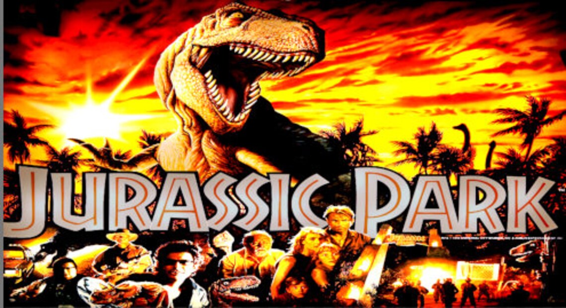 JURASSIC PARK Data East 1993 Pinball Translite/Machine Etsy