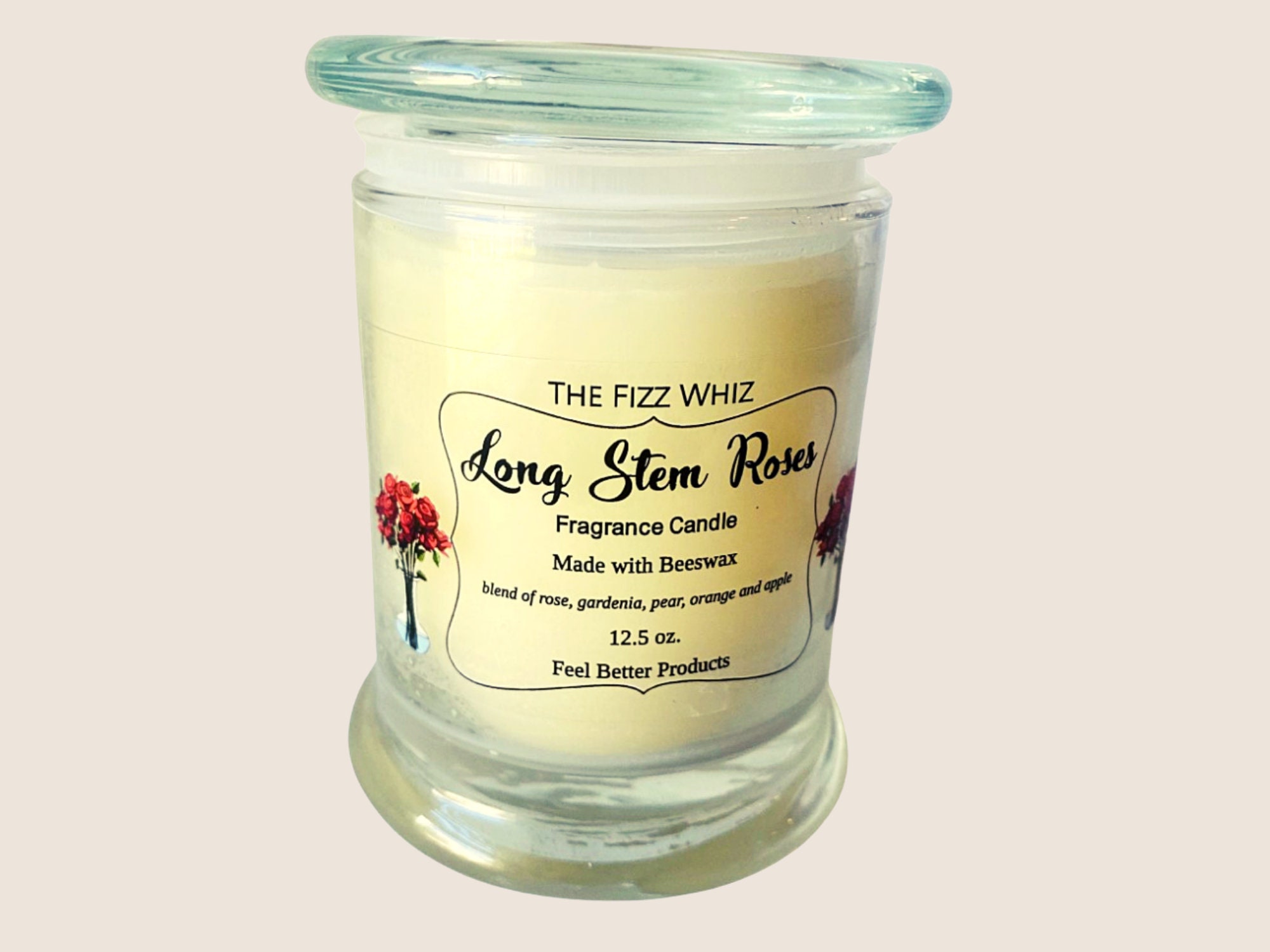 Long Stem Roses Fragrance Candle Beeswax Candle Scented Etsy