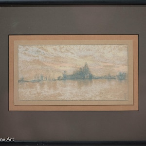 Antique James Whistler Lithograph Sunset Venice Italy 1905 by The Studio, London