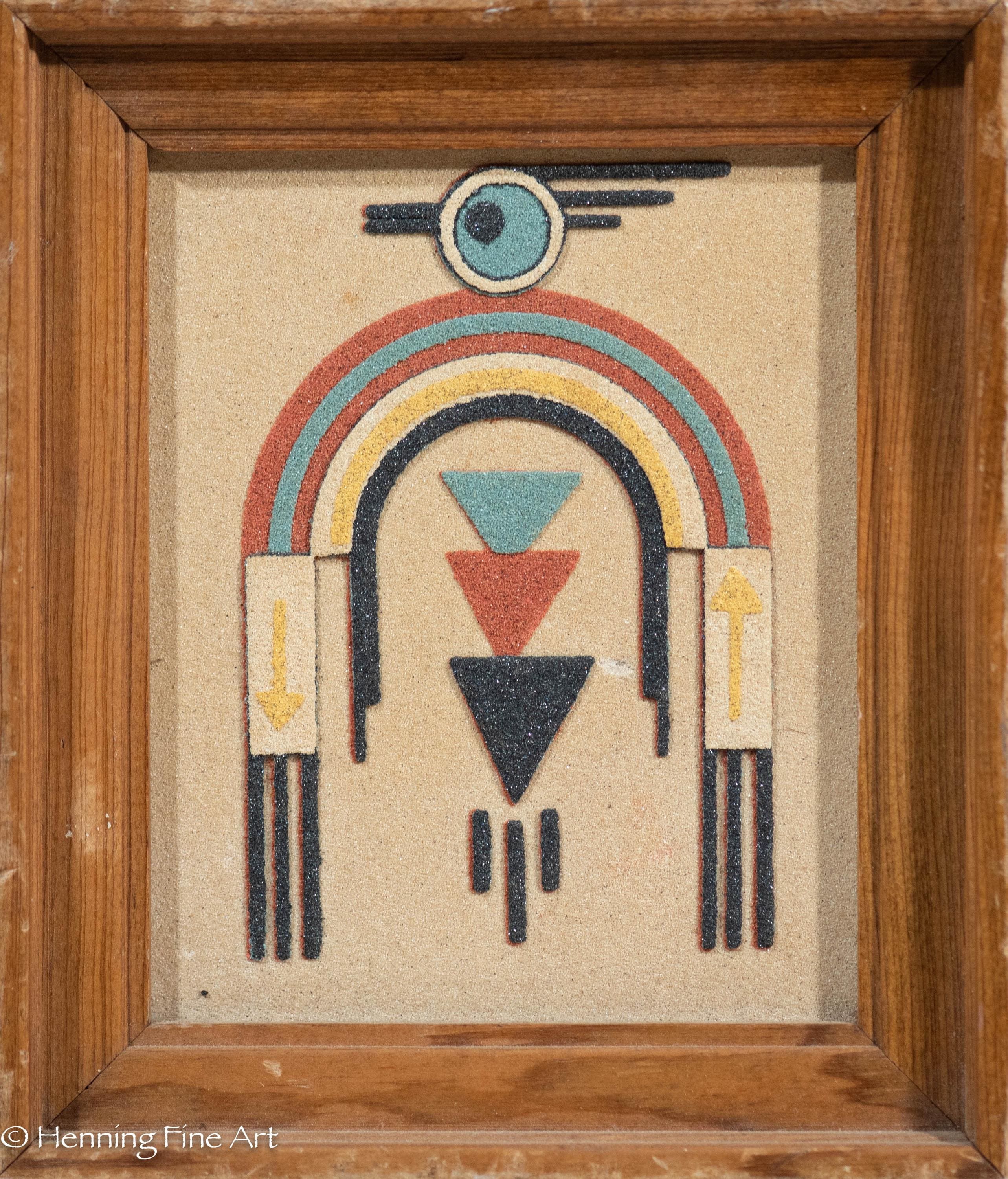 Beautiful Vintage Navajo Sand Paintings, Signed, Thunderbird