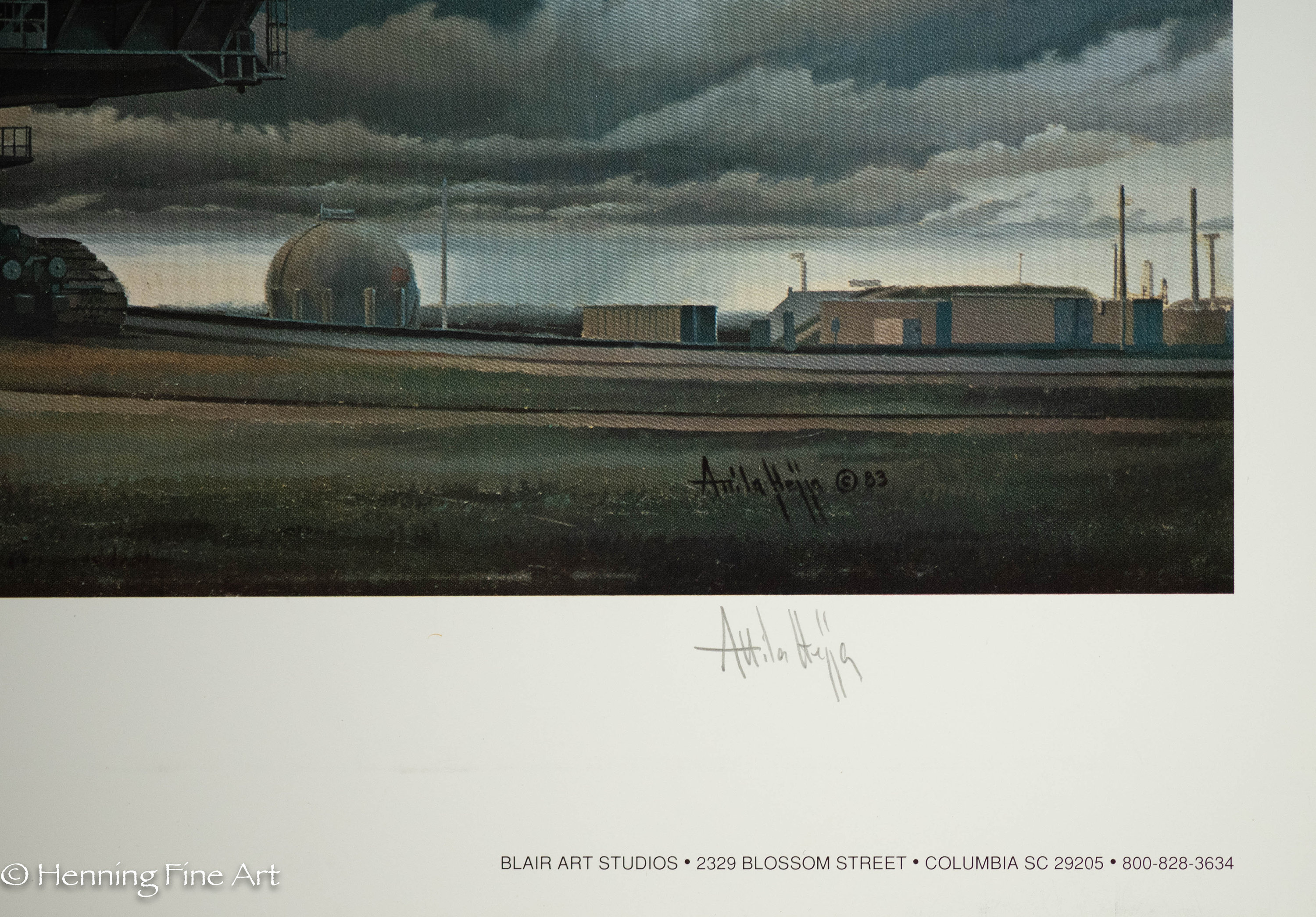 Beautiful NASA Lithograph Space Shuttle Lithograph by Attila Hejja