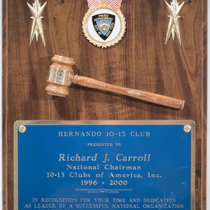 Vintage City of New York Police Department President Service Award Plaque, Rare 4