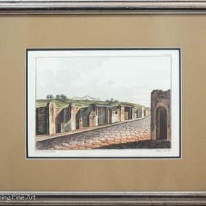 Beautiful Antique Engraving of Pompeii, Ancient Roman City Ruins, FINE! 2/2