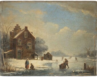 Original Leendert Springer Jr. Oil Painting on Board 1831-1894 Rare Dutch Paint!