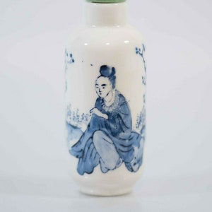 Vintage Chinese Snuff Bottle with Hand Painted Figures, Signed 2 of 2