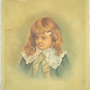 Antique Oil Painting Young Girl Portrait Restoration Candidate, Charming & Cute