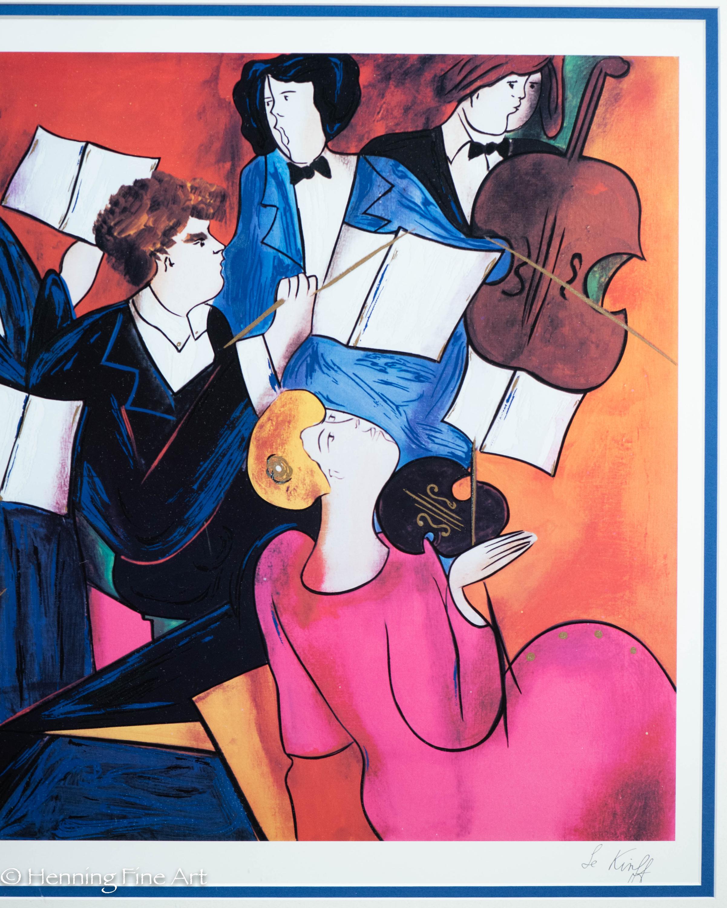 Linda Le Kinff Limited Edition Serigraph of Orchestra Musicians