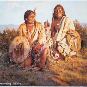 Beautiful Howard Terpning Giclee Canvas Medicine Shields of the Blackfoot, COA