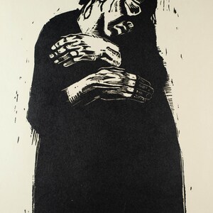 Fine Vintage Lithograph Print after Kathe Kollwitz &quot;The Widow,&quot; Nice!